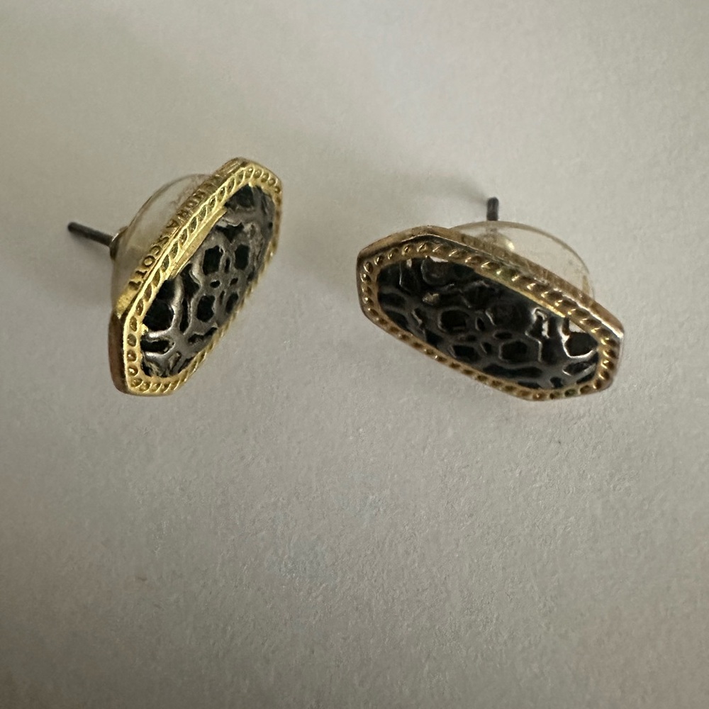 Gold and Black Stud Earrings